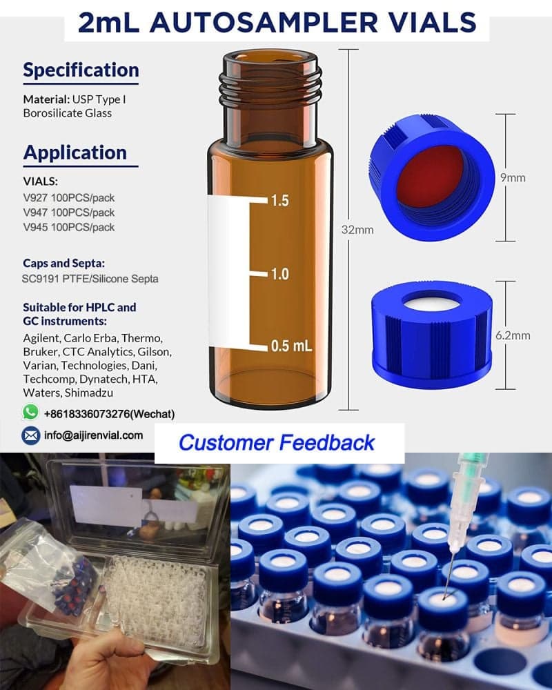 2ml HPLC autosampler vials with cap manufacturer